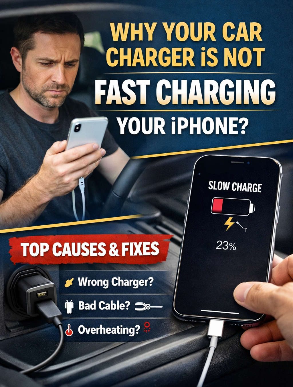 Why Your Car Charger Is Not Fast Charging Your iPhone (Causes & Fixes)